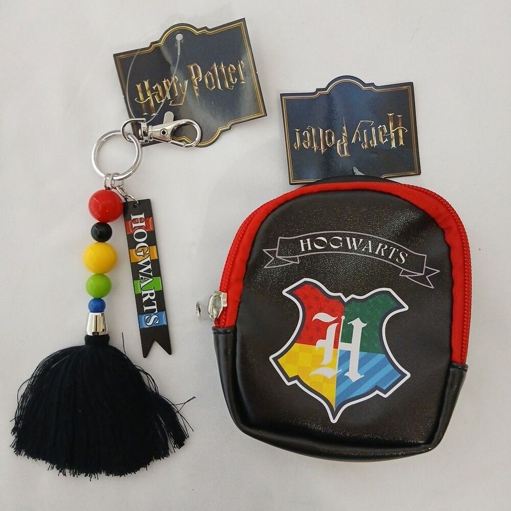 Harry Potter Hogwarts Mini Backpack Coin Lipstick Case & Bag Charms Set Of 2 New
